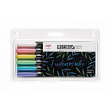 Tombow Fudenosuke Brush Pen - 6 Supple Pastel Colour Set - Soft Tip