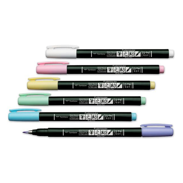 Tombow Fudenosuke Brush Pen Supple Pastel Colour Soft Tip
