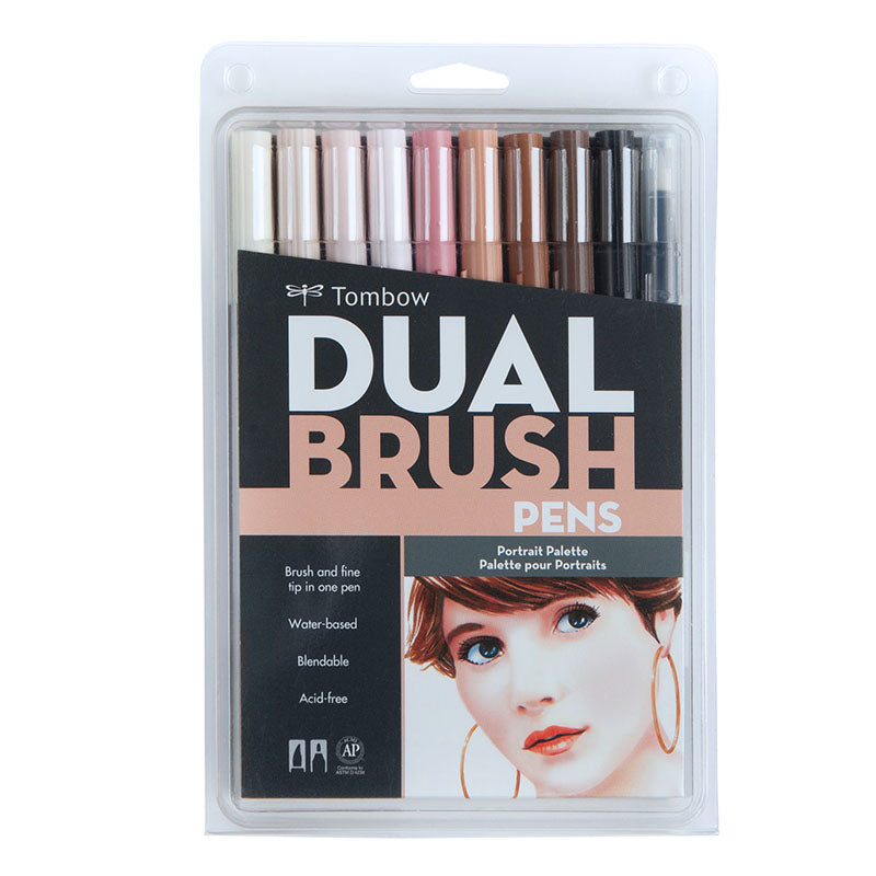 Tombow ABT Dual Brush Pen Set de 6 couleurs testées dermatologiquement