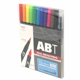 Tombow ABT Dual Brush Pen - 12 Basic Colour Set -  - Brush Pens - Bunbougu