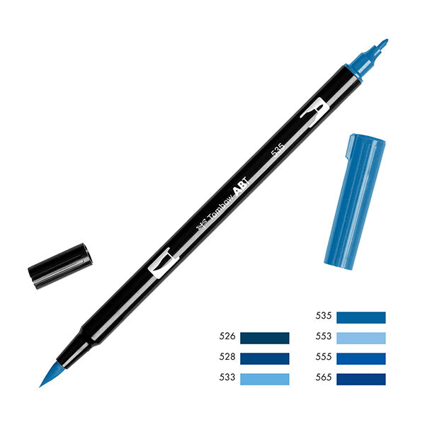 Tombow ABT Dual Brush Pen - Blue Color Range 2 (526 - 565) -  - Brush Pens - Bunbougu
