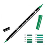 Tombow ABT Dual Brush Pen - Green Color Range 2 (228 - 346) -  - Brush Pens - Bunbougu
