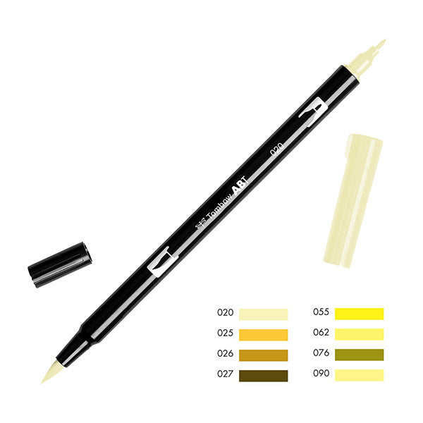 Tombow ABT Dual Brush Pen - Yellow Color Range (020 - 090) -  - Brush Pens - Bunbougu