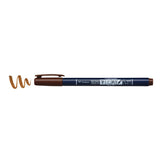 Tombow Fudenosuke Brush Pen - Hard Tip - Brown - Brush Pens - Bunbougu