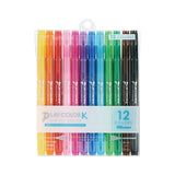 Tombow Play Color K Double-sided Marker Set - 0.3 mm/0.8 mm - 12 Color Set -  - Markers - Bunbougu