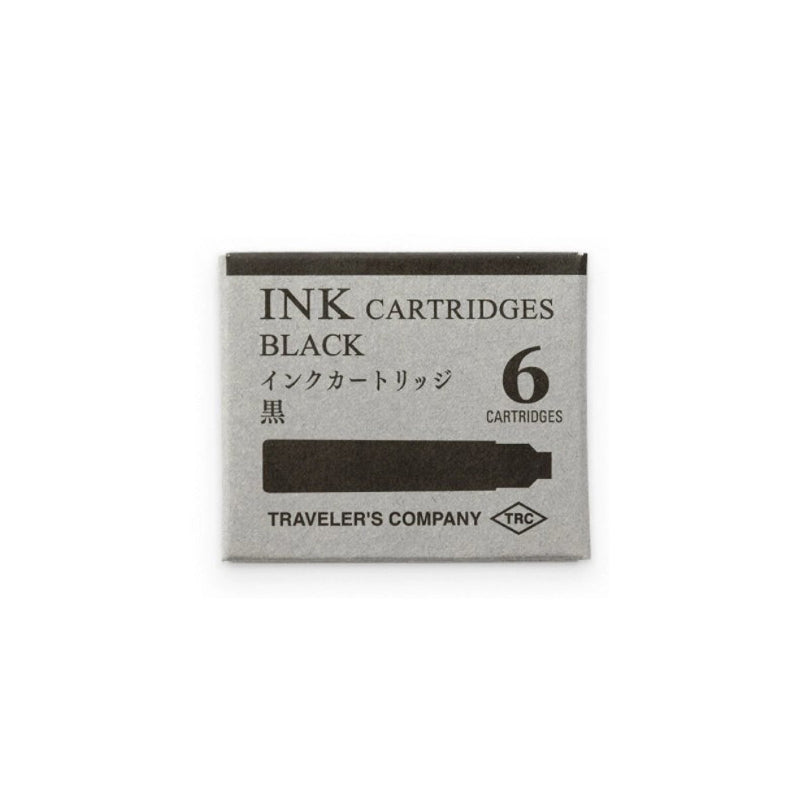 Traveler's Company Ink Cartridges for Brass Fountain Pen - Black - 6 Cartridges -  - Ink Cartridges - Bunbougu
