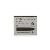 Traveler's Company Ink Cartridges for Brass Fountain Pen - Black - 6 Cartridges -  - Ink Cartridges - Bunbougu