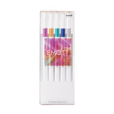Uni Emott Fineliner Sign Pen - 5 Colour Set - New Colours - No.12 Virtual - 0.4 mm
