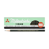 Uni Mitsubishi 9800 Pencil - Pack of 12 - 2B - Graphite Pencils - Bunbougu