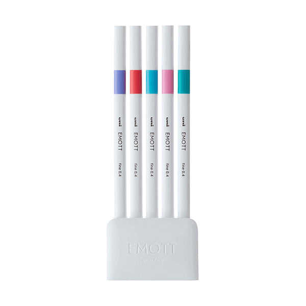 Uni Emott Fineliner Sign Pen - 5 Colour Set - No.5 Candy Pop - 0.4 mm -  - Markers - Bunbougu