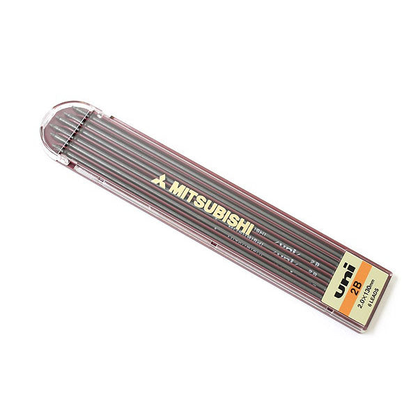Uni Mitsubishi Lead Holder Refill - 2 mm - 2B - Pencil Leads - Bunbougu