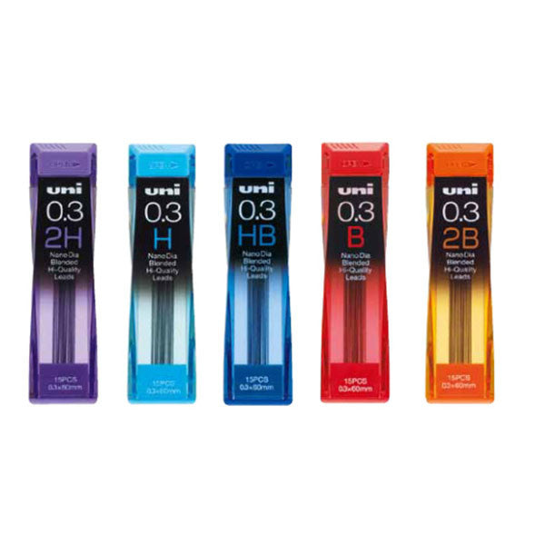 Uni Nano Dia Low-Wear Pencil Lead - 0.3 mm -  - Pencil Leads - Bunbougu