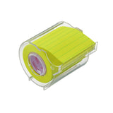 Yamato Memo Sticky Notes - Dispenser with Cutter - Fluorescent Paper - 7 mm Lined