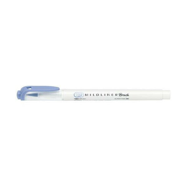 Zebra Mildliner Double-Sided Brush Pen - Fine Bullet Tip/Brush Tip - Mild Dark Blue - Brush Pens - Bunbougu