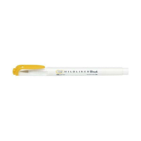 Zebra Mildliner Double-Sided Brush Pen - Fine Bullet Tip/Brush Tip - Mild Gold - Brush Pens - Bunbougu