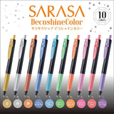 Zebra Sarasa Push Clip Gel Pen - Decoshine Colors - 10 Colour Set - 0.5 mm -  - Gel Pens - Bunbougu