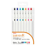Zebra Sarasa R Gel Pen - 7 Colour Set - 0.4 mm