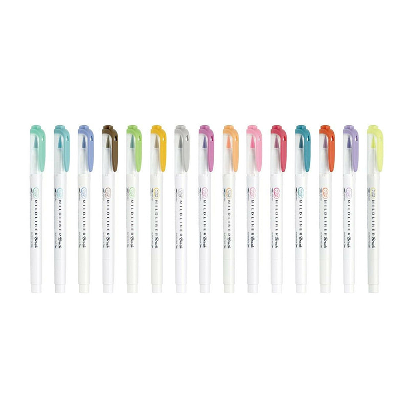 Zebra Mildliner Double-Sided Brush Pen - Fine Bullet Tip/Brush Tip -  - Brush Pens - Bunbougu