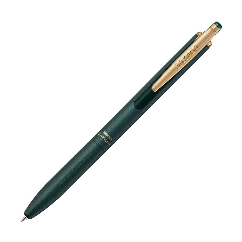 Zebra Sarasa Grand Gel Pen - Metal Body - Vintage Colour - 0.5 mm - Green Black - Gel Pens - Bunbougu