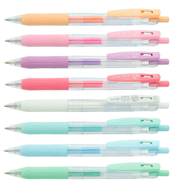Zebra Sarasa Push Clip Gel Pen - 8 Milk Colour Set - 0.5 mm -  - Gel Pens - Bunbougu