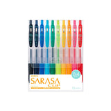 Zebra Sarasa Push Clip Gel Pen - 10 Colour Set - 0.4 mm