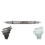 Tombow Fudenosuke Brush Pen - Double-Sided - Black/Grey Ink -  - Brush Pens - Bunbougu