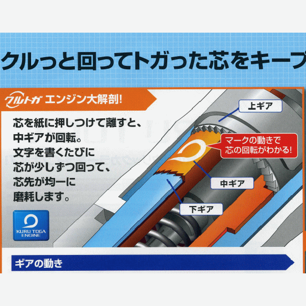 Uni Kuru Toga Standard Auto Lead Rotation Mechanical Pencil - 0.5 mm -  - Mechanical Pencils - Bunbougu