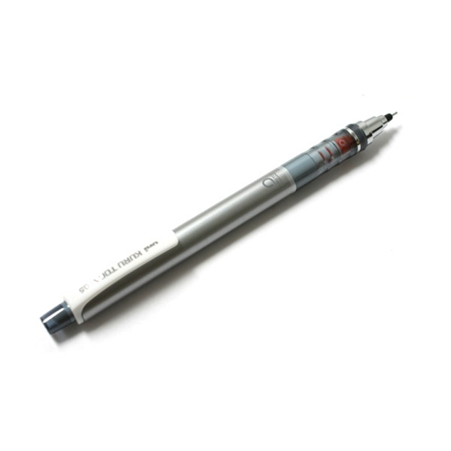 Uni Kuru Toga Standard Auto Lead Rotation Mechanical Pencil - 0.5 mm - Silver - Mechanical Pencils - Bunbougu